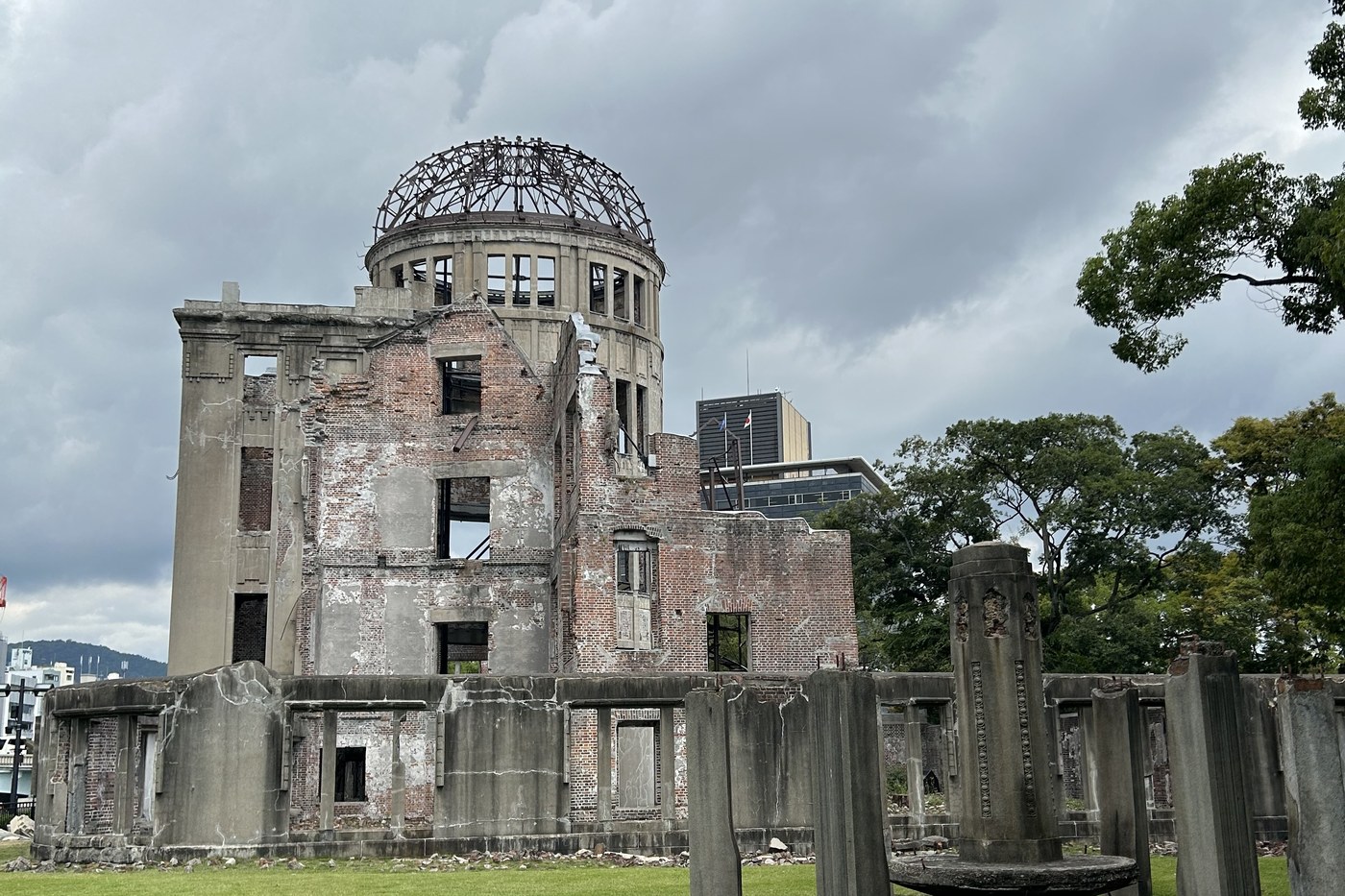 The Genbaku Dome in Hiroshima, what is left of the building closest to the atomic bomb of August 6, 1945, now a UNESCO World Heritage site.