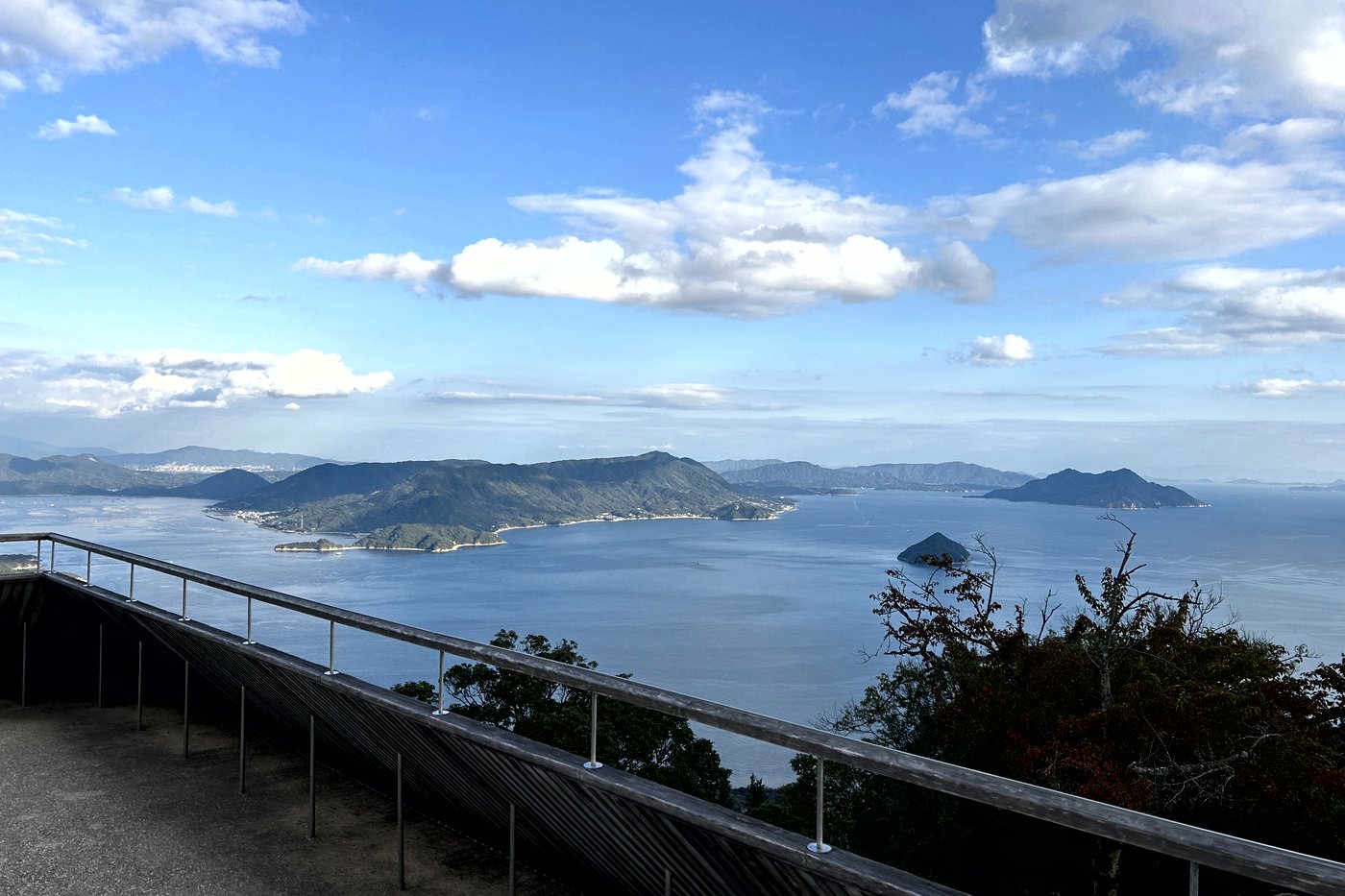 The view from a lookout on Mount Misen over the islands of the Seto Inland Sea.